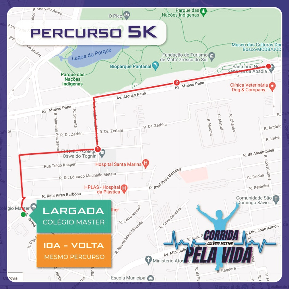 Percurso Corrida Pela Vida Colégio Master